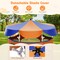 Kids Trampoline with Detachable Canopy, Safety Net, Zipper Door and Foam Padding